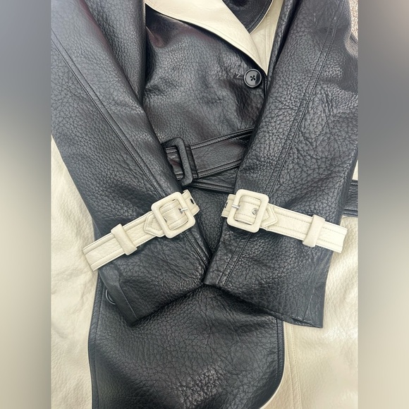 NWT Ronny Kobo Baylor Faux Leather Trench Coat. Size Large. - Picture 15 of 15